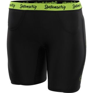 INTENSITY Juniors Solid Slider Shorts   Size Medium, Black/optic