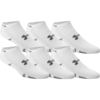 UNDER ARMOUR Mens Training No Show Socks, 4 Pack   Size Medium, White
