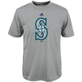 adidas Youth Seattle Mariners ClimaLite Team Logo Short Sleeve T Shirt   Size