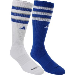 adidas Mens Team Crew Socks   2 Pack   Size Large, Blue/white