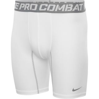 NIKE Mens 6 Pro Combat Core Compression 2.0 Shorts   Size Small, White/cool