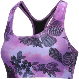 NEW BALANCE Womens Printed Sports Bra   Size Medium, Purple Cactus