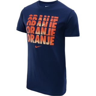 NIKE Mens Netherlands Core Type Short Sleeve T Shirt   Size Xl, Navy/orange