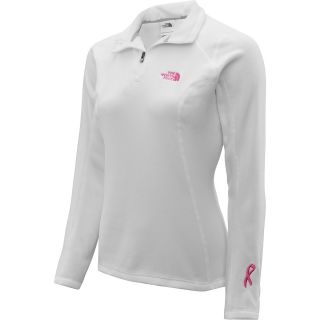 THE NORTH FACE Womens Pink Ribbon Glacier 1/4 Zip Fleece   Size Xl, White