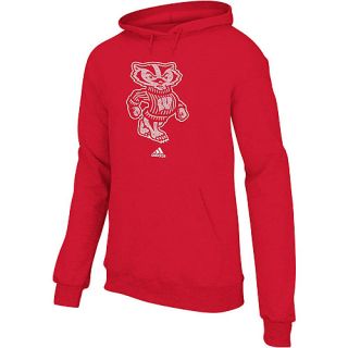adidas Mens Wisconsin Badgers Pinstitch Fleece Hoody   Size Large, Red