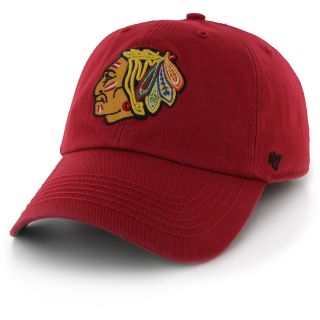47 BRAND Mens Chicago Blackhawks Franchise Logo Fitted Cap   Size Small, Red