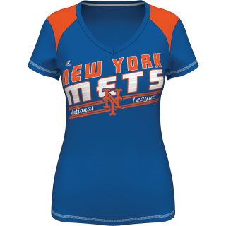 MAJESTIC ATHLETIC Womens New York Mets Superior Speed V Neck T Shirt   Size