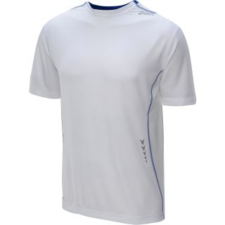 ASICS Mens Tread Short Sleeve Running T Shirt   Size Small, White/blue
