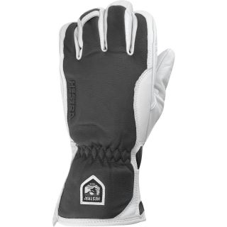 HESTRA Alpine Pro Leather Wool and Merino Gloves   Size 8, Grey/off White