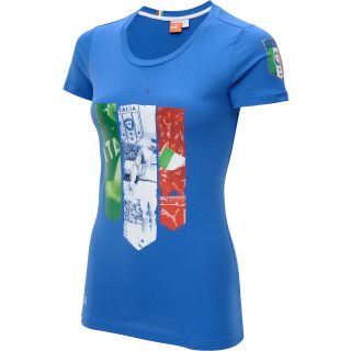 PUMA Womens Italy 2014 Short Sleeve Graphic Soccer T Shirt   Size Medium, Blue