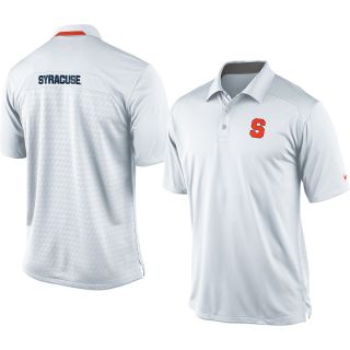 NIKE Mens Syracuse Orange Dri FIT Coaches Polo   Size Medium, White