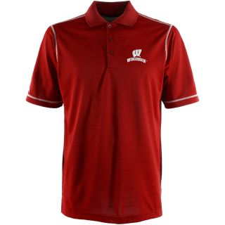 Antigua Wisonsin Badgers Mens Icon Polo   Size Large, Dark Red/white (ANT