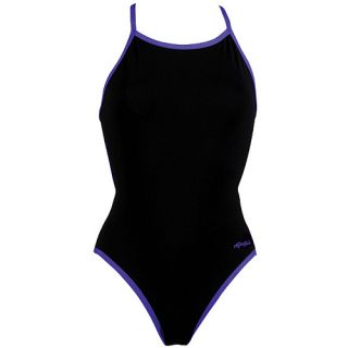 Dolfin Chloroban Solid Reversible Swimsuit Womens   Size 22, Black/purple