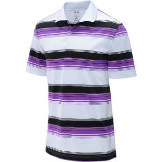 adidas Mens Striped Short Sleeve Golf Polo   Size Xl, White/black