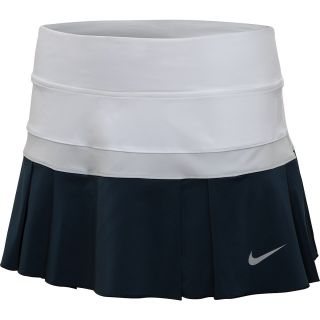 NIKE Womens Woven Pleated Tennis Skirt   Size Large, White/grey/navy
