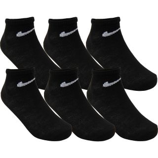 NIKE Kids Performance Low Cut Socks   6 Pack   Size 6 7, Black/white