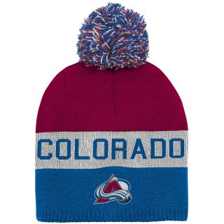 REEBOK Youth Colorado Avalanche Uncuffed Pom Knit Hat   Size Youth