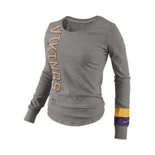 NIKE Womens Minnesota Vikings Go Long Long Sleeve Crew T Shirt   Size Medium,