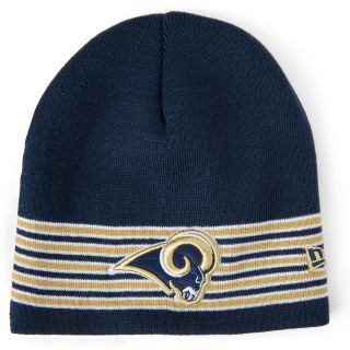 NEW ERA Mens St. Louis Rams 5A Striped Team Color Knit Hat, Navy