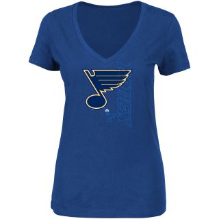 MAJESTIC ATHLETIC Womens St. Louis Blues Stack The Pads Short Sleeve T Shirt  