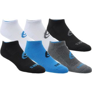 ASICS Mens Invasion No Show Socks   6 Pack   Size Large, Black/blue/grey