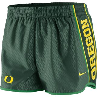 NIKE Womens Oregon Ducks Dri FIT Chainmaille Pacer Shorts   Size Large, Green