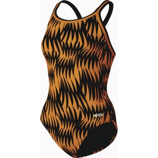 Dolfin Chloraban Max Print DBX Back Swimsuit Womens   Size 32, Max Orange