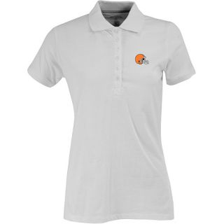 Antigua Womens Cleveland Browns Spark 100% Cotton Washed Jersey 6 Button White