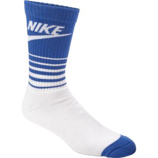 NIKE Mens Classic Stripe Crew Socks   Size Large, Blue/white