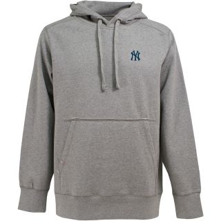Antigua Mens New York Yankees Signature Hooded Gray Pullover Sweatshirt   Size