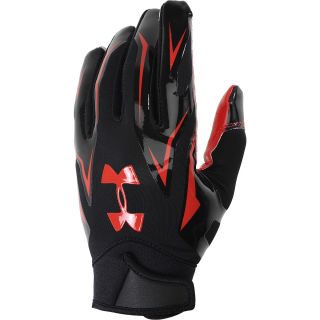 UNDER ARMOUR Adult F4 Football Receiver Gloves   Size Xl, Red/black