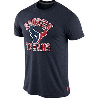 NIKE Mens Houston Texans Retro Short Sleeve T Shirt   Size Large, Marine/grey