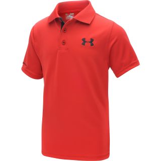UNDER ARMOUR Boys Matchplay Short Sleeve Polo   Size Medium, Red/black