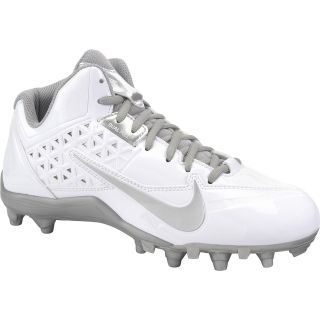 NIKE Mens Speedlax 4 Mid Lacrosse Cleats   Size 12, White/silver