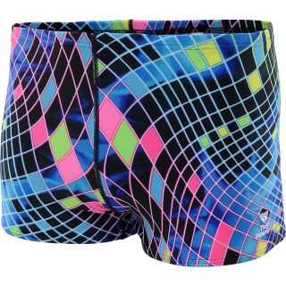 TYR Mens Disco Inferno All Over Square Leg Swimsuit   Size 34, Rainbow