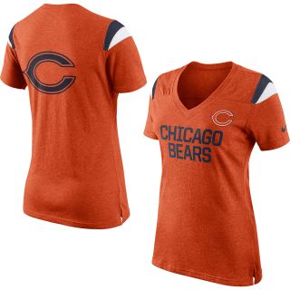 NIKE Womens Chicago Bears Fan Top V Neck Short Sleeve T Shirt   Size Small,