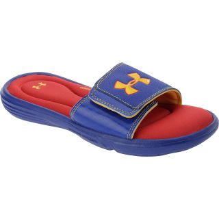 UNDER ARMOUR Boys Ignite III Slides   Size 6, Royal/red