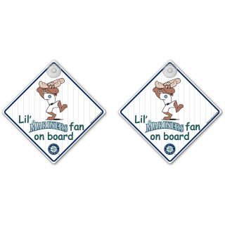 Team ProMark Seattle Mariners Lil Fan on Board Sign 2 Pack with Suction Cup