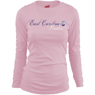 MJ Soffe Girls East Carolina Pirates Long Sleeve T Shirt   Soft Pink   Size