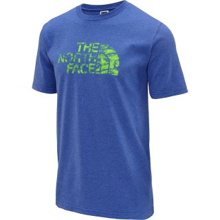 THE NORTH FACE Mens Wooden Logo Short Sleeve T Shirt   Size Medium, Honor Blue