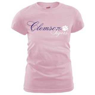 MJ Soffe Womens Clemson Tigers T Shirt   Soft Pink   Size XL/Extra Large,