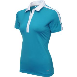 NIKE Womens Embossed Dotted Short Sleeve Golf Polo   Size Large, Tropical