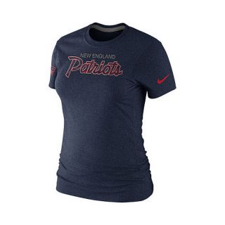 NIKE Womens New England Patriots Script Tri Blend T Shirt   Size Large,
