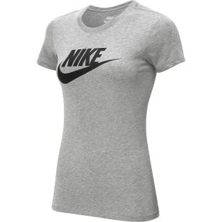 NIKE Womens Icon Short Sleeve T Shirt   Size Medium, Grey/raspberry
