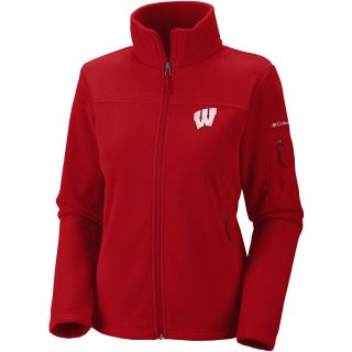 COLUMBIA Womens Wisconsin Badgers Give And Go Full Zip Fleece Jacket   Size