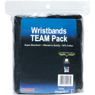 Unique Wristbands 6 pack, Black (CWB 6 BK)