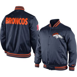 NIKE Mens Denver Broncos Snap Front Start Again Jacket   Size Xl, Navy/orange