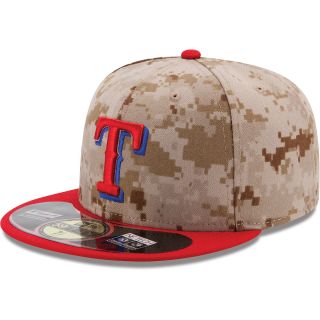 NEW ERA Mens Texas Rangers Memorial Day 2014 Camo 59FIFTY Fitted Cap   Size 7.