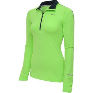 NIKE Womens Element Half Zip Running Jacket   Size Xl, Flash Lime/navy