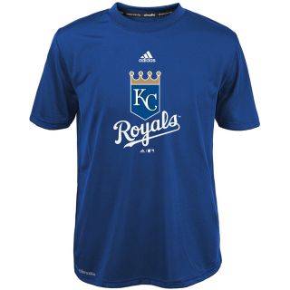 adidas Youth Kansas City Royals ClimaLite Team Logo Short Sleeve T Shirt   Size